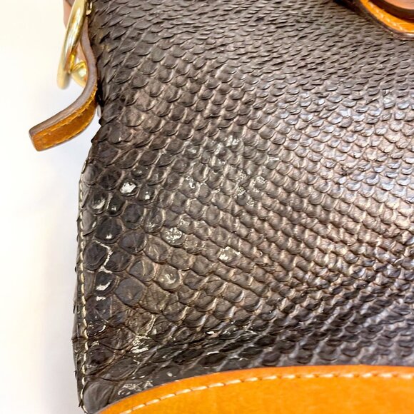 Dooney & Bourke Vintage Claremont Python Domed Satchel - Picture 10 of 10